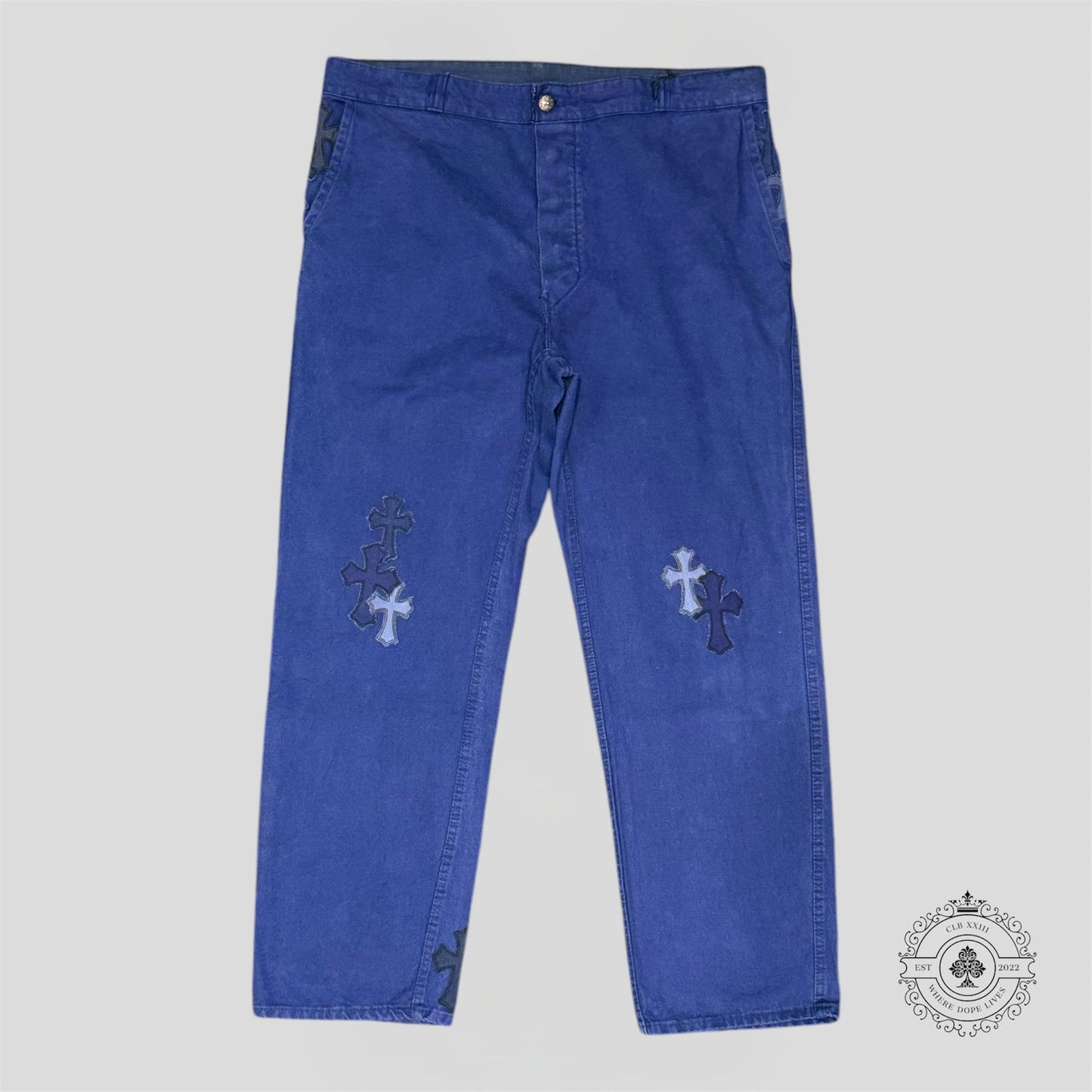 Chrome Hearts French Work Pants in Blue